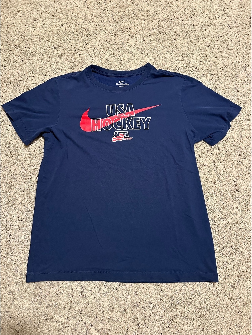 Nike USA Hockey Navy Blue Dri-FIT T-Shirt SZ L